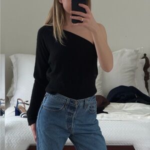 Anthropologie Black Off-the-Shoulder Sweater